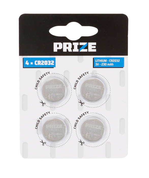 Batteri CR2032 litium 4-pk. - PRIZE®